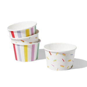 Stripes & Sprinkles Ice Cream Cups 10ct | The Party Darling