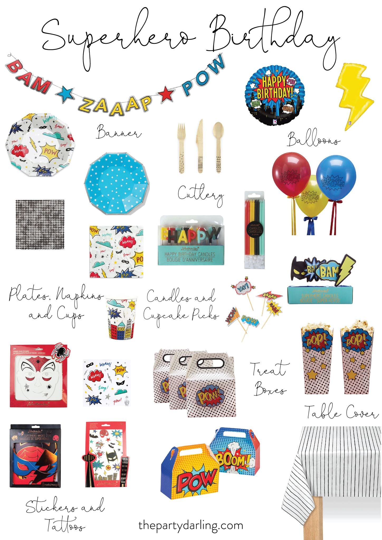Happy Birthday Superhero Candles 13 ct | The Party Darling