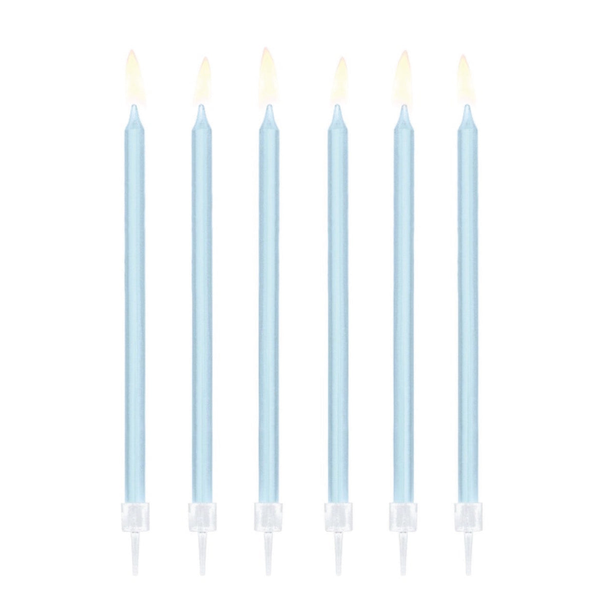 Tall Light Blue Birthday Candles 12ct | The Party Darling