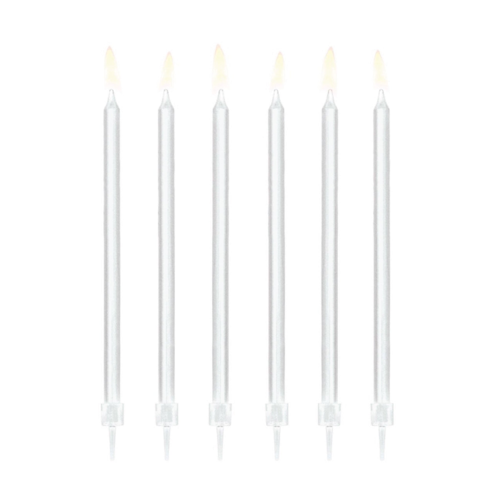 Tall White Birthday Candles 12ct | The Party Darling