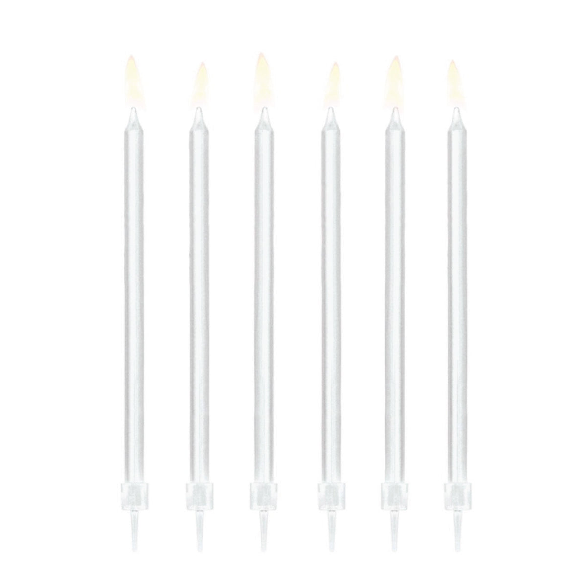 Tall White Birthday Candles 12ct | The Party Darling