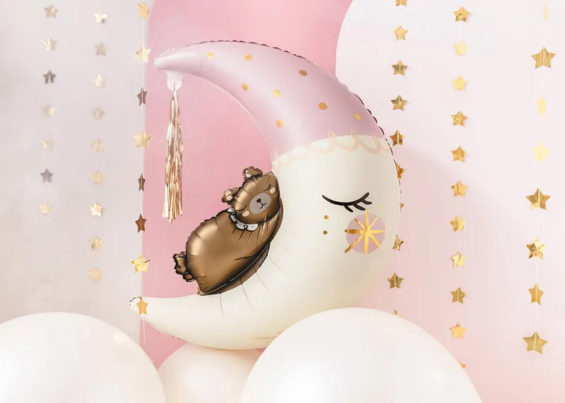 Teddy Bear on the Moon Foil Balloon 34in | The Party Darling