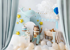 Blue Baby Shower Balloons and Decorations