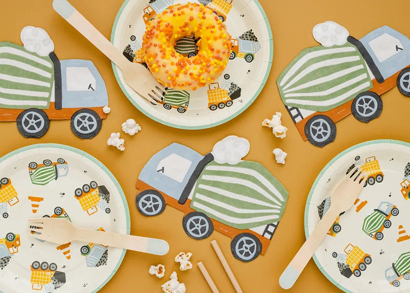 Construction party napkins and tableware