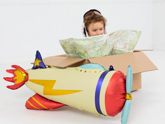 Vintage Airplane Foil Balloon 36" - The Party Darling