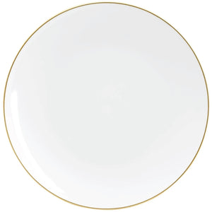 White With Gold Rim Plastic Dinner Plates 10ct | The Party Darling