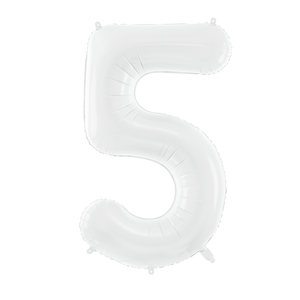 34" Giant White Number Balloon 5 | The Party Darling