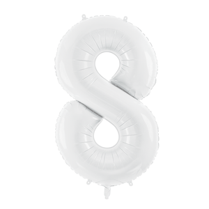 34" Giant White Number Balloon 8 | The Party Darling