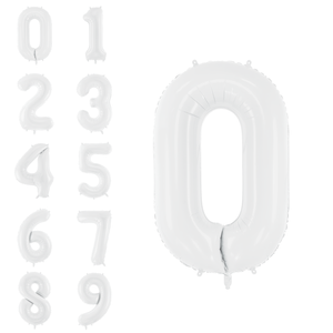 34" Giant White Number Balloon 0-9 | The Party Darling
