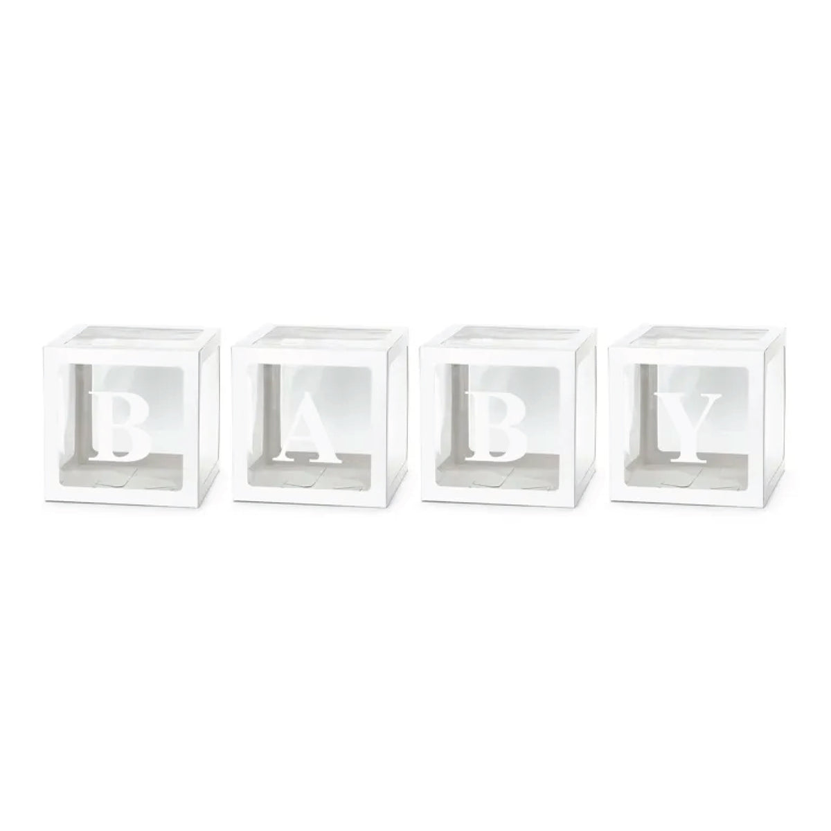 White Pop-Up Baby Block Decorations 4ct | The Party Darling