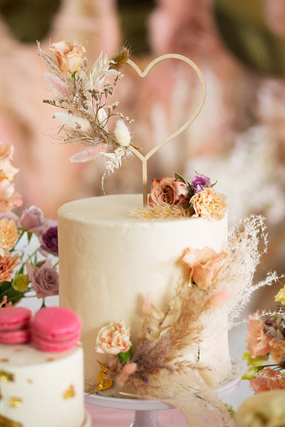 Wooden Heart Cake Topper - The Party Darling