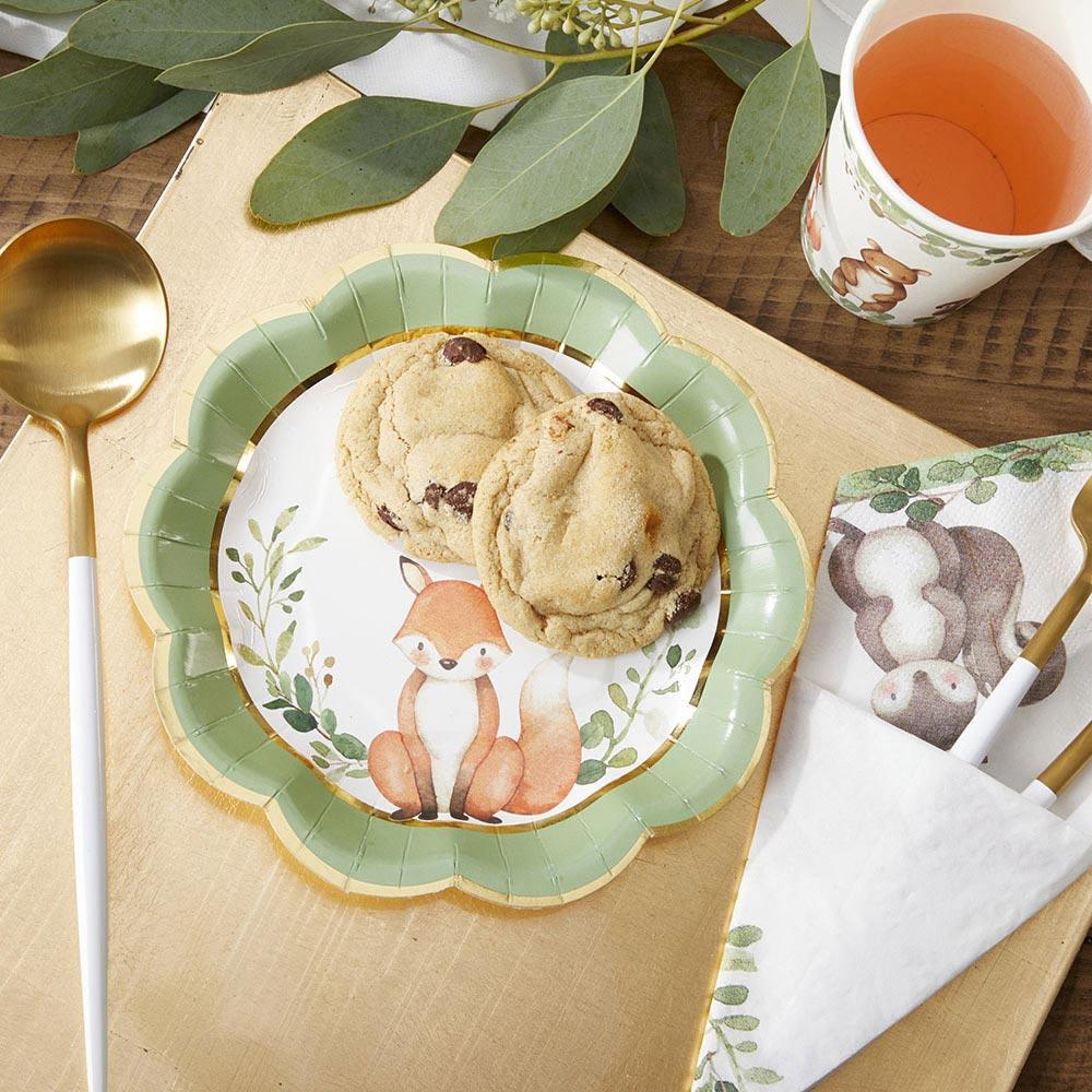 Woodland Baby Shower Dessert Plates 16ct - The Party Darling