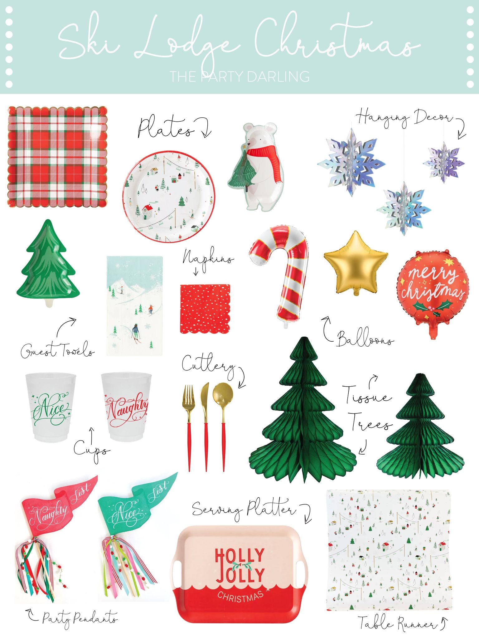 Pine Tree Lunch Plates 8ct | The Party Darling