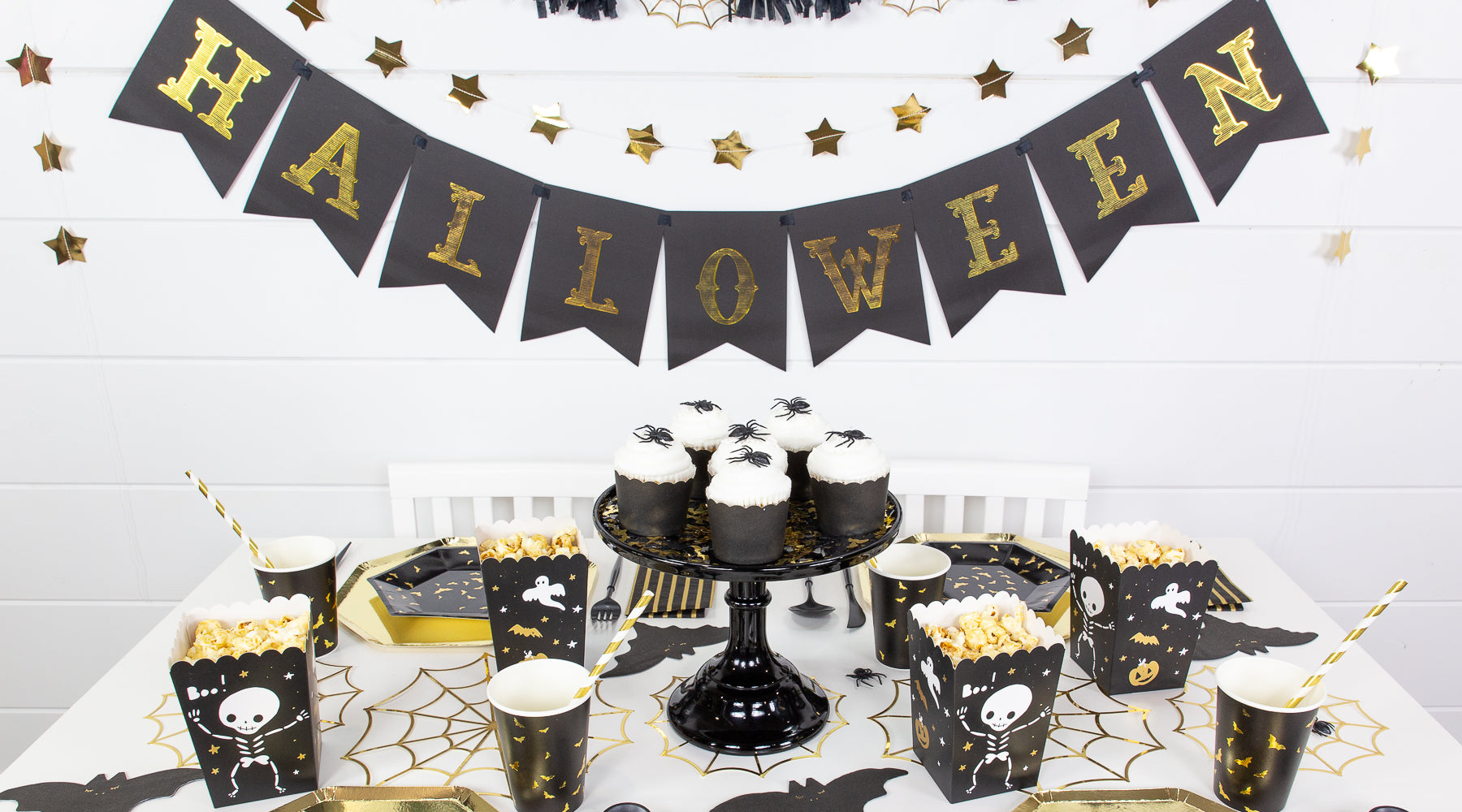 Black and Gold Bat Halloween Party