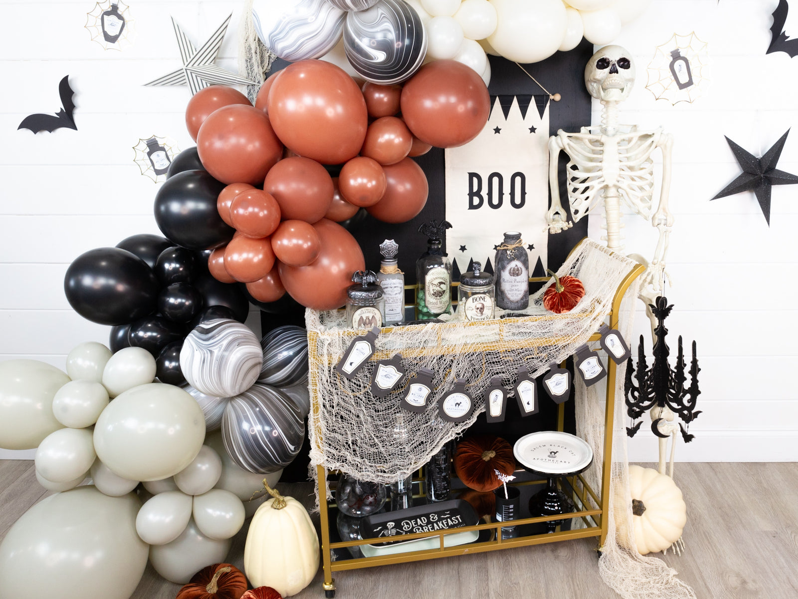 How to Style an Apothecary Halloween Bar Cart - The Party Darling