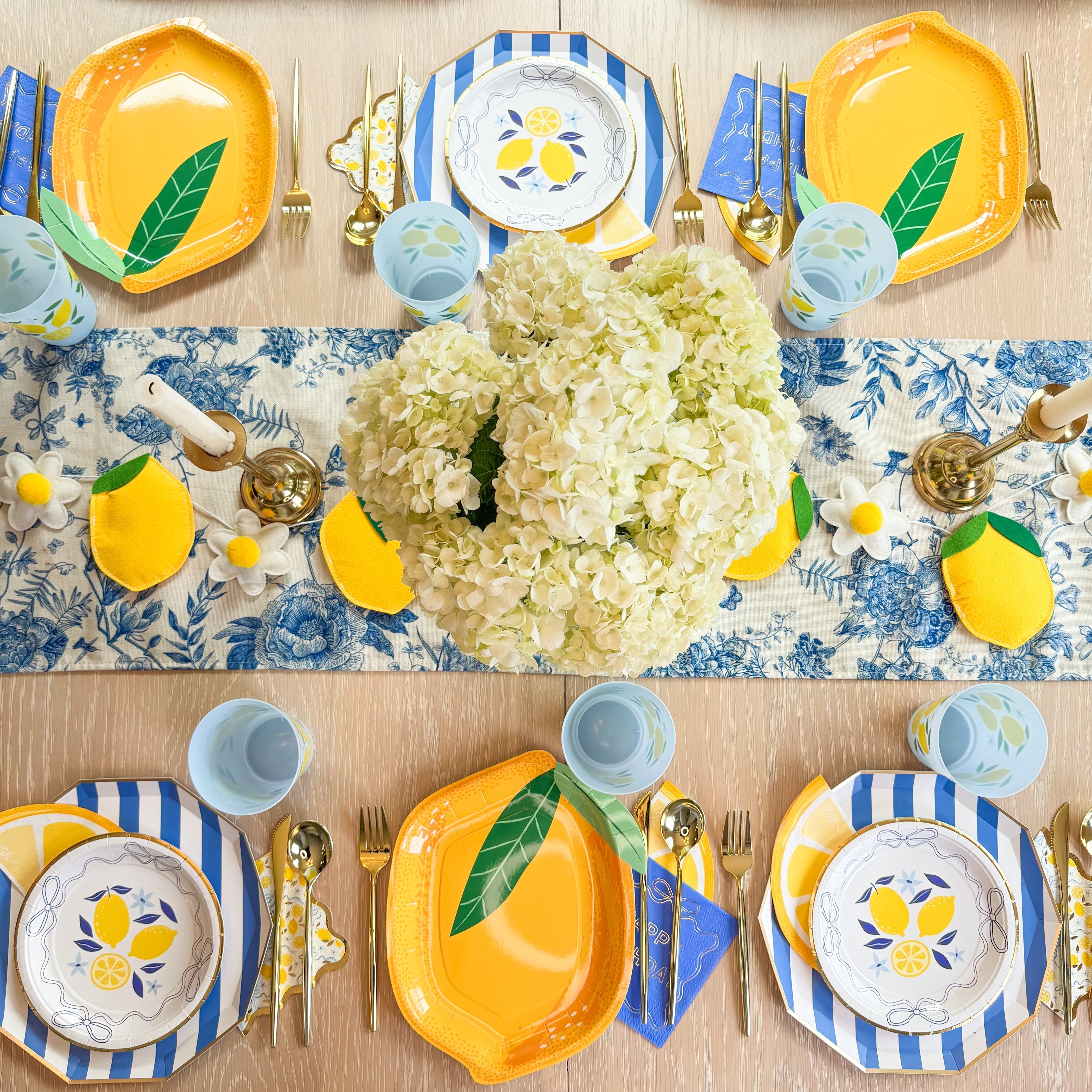 Host a Blue & White Mediterranean Lemon Party