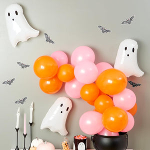 Pink & Orange Halloween Mini Balloon Garland Kit Set up