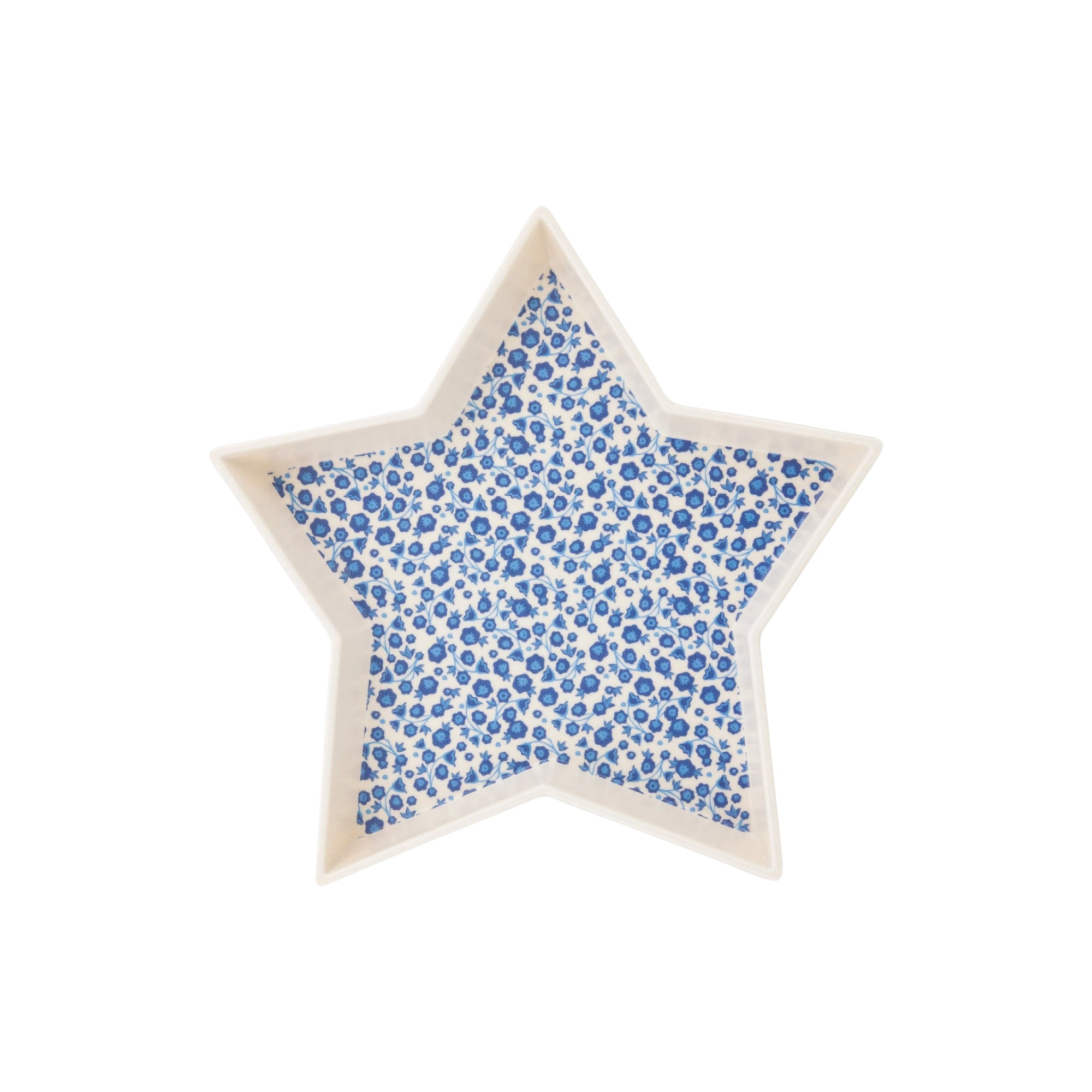 Bamboo Star Blue Floral Tray