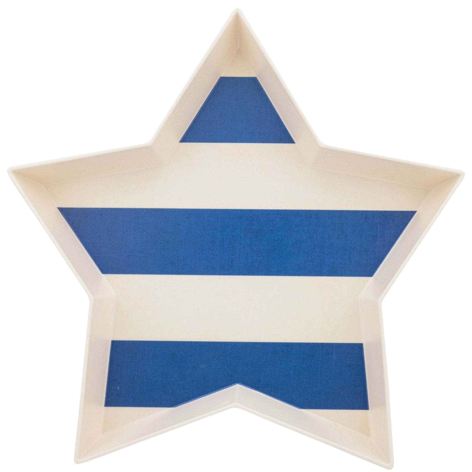 Bamboo Star Blue Striped Tray