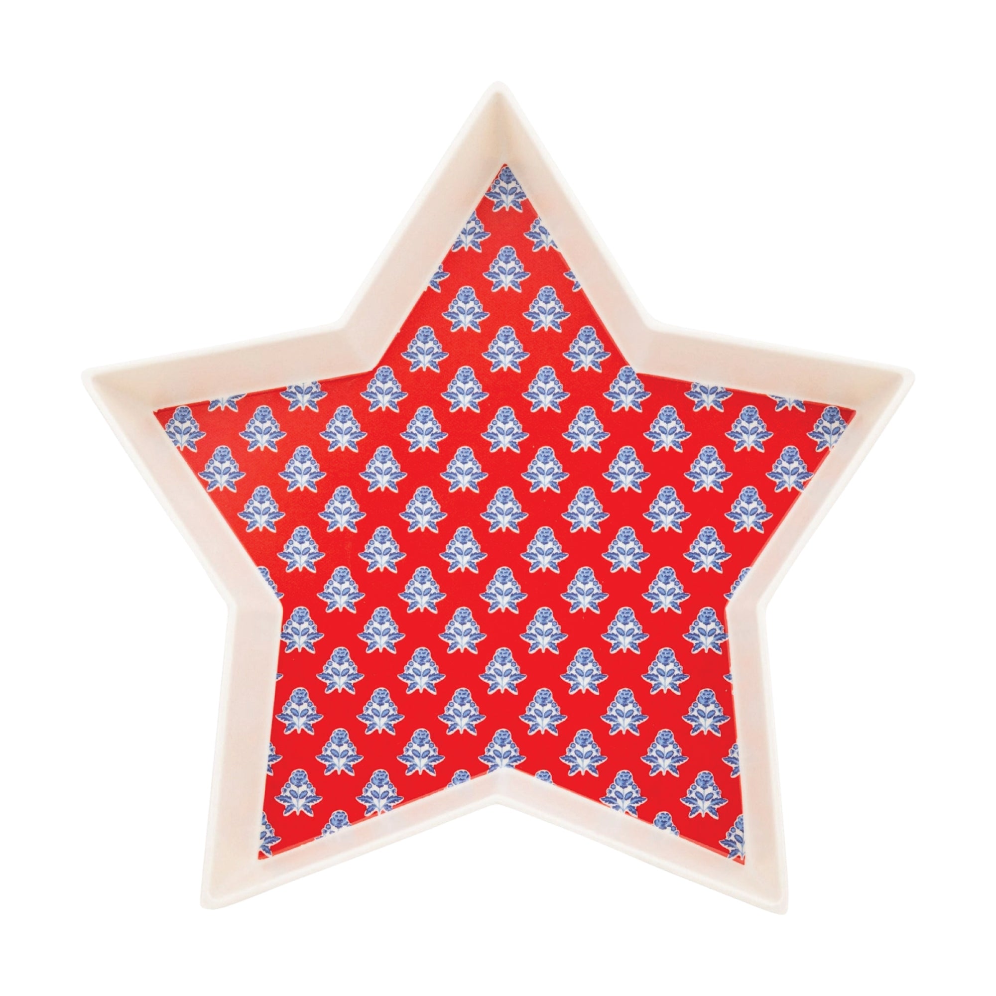 Bamboo Star red floral Tray