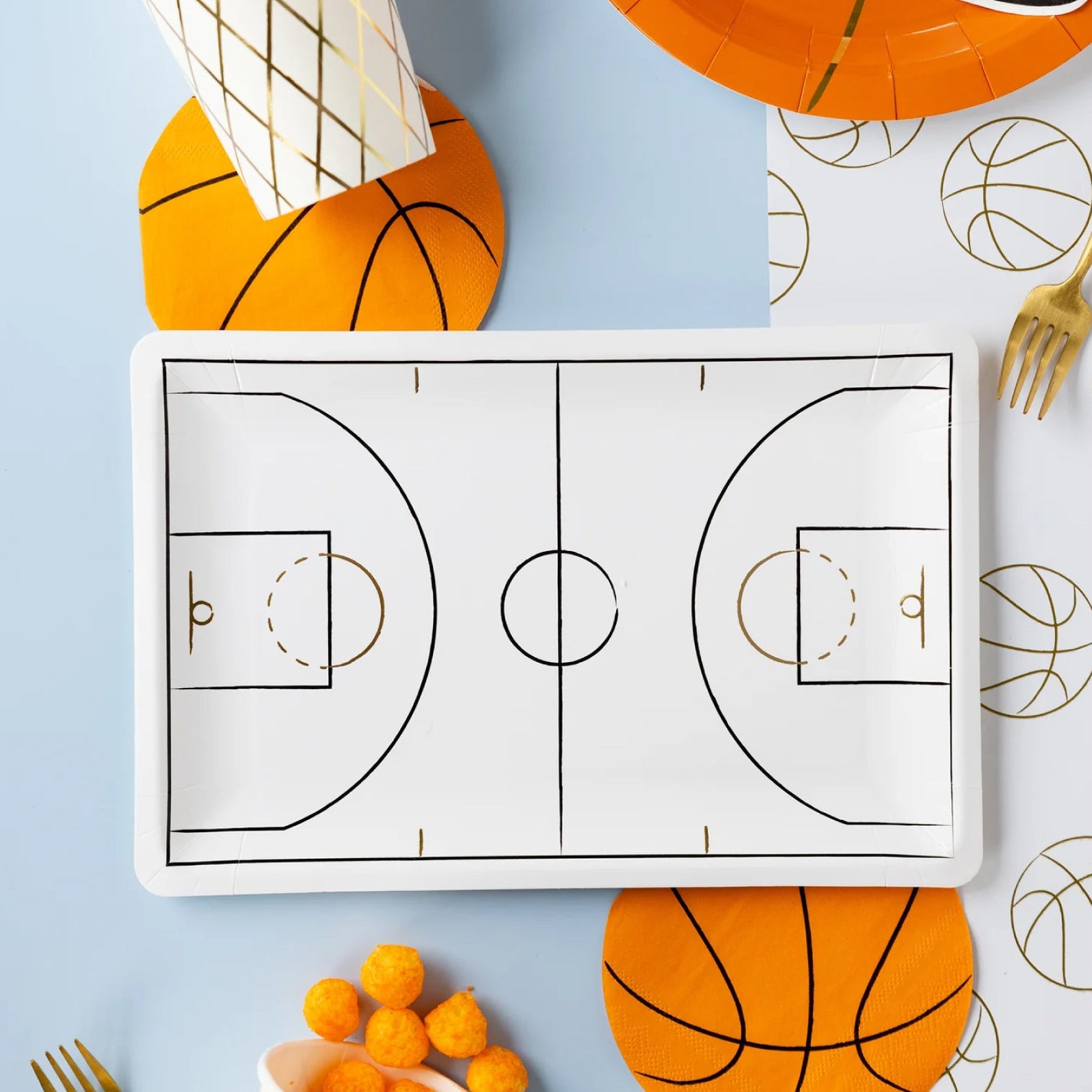 Basketball Court Lunch Plates 8ct Collection