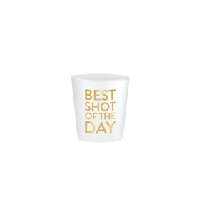 Best Shot of the Day White Plastic Shot Cups 10ct | The Party Darling