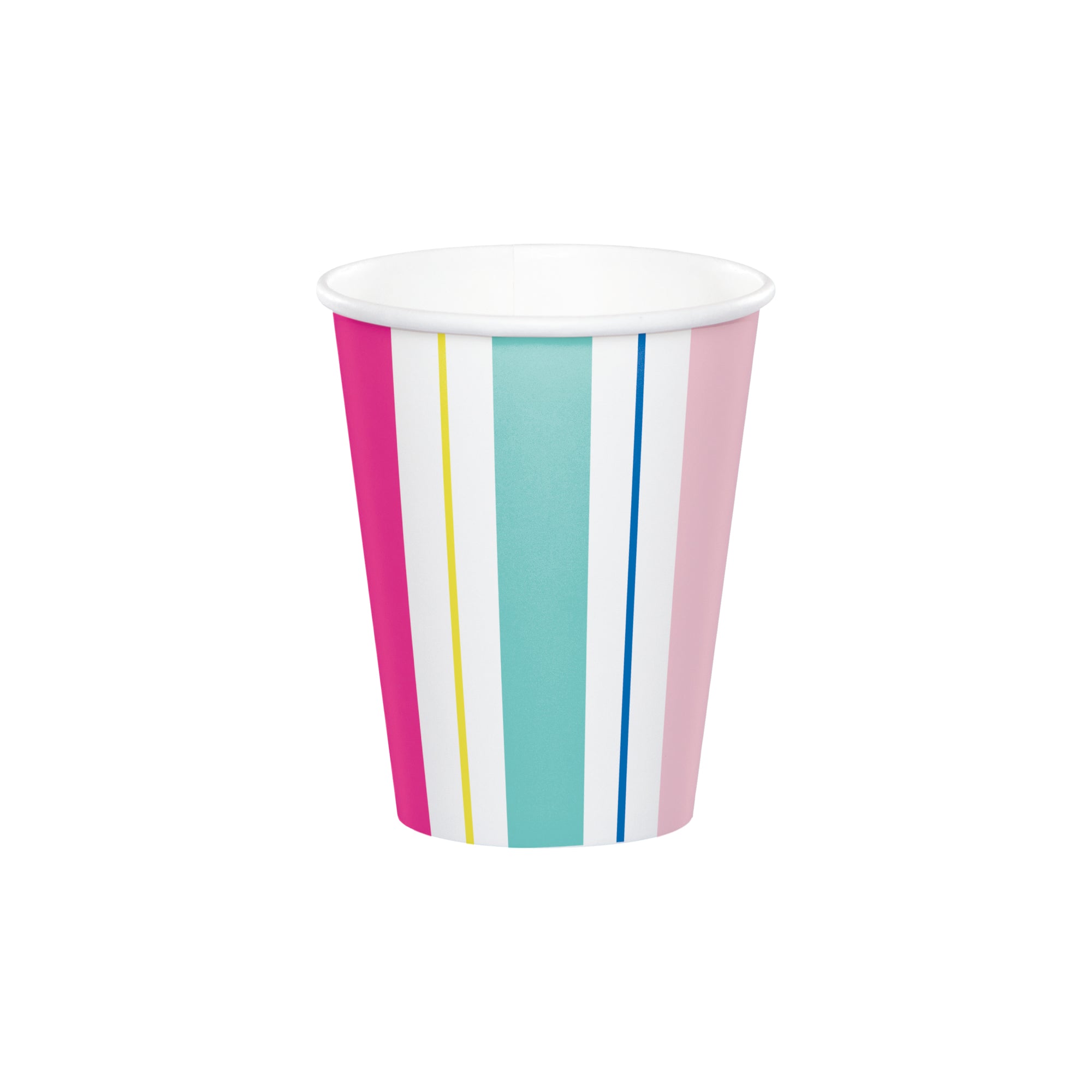 Colorful striped paper cup for birthday parties
