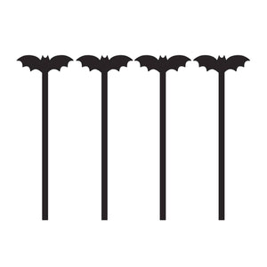 Black Bat Acrylic Drink Stirrers 4ct | The Party Darling