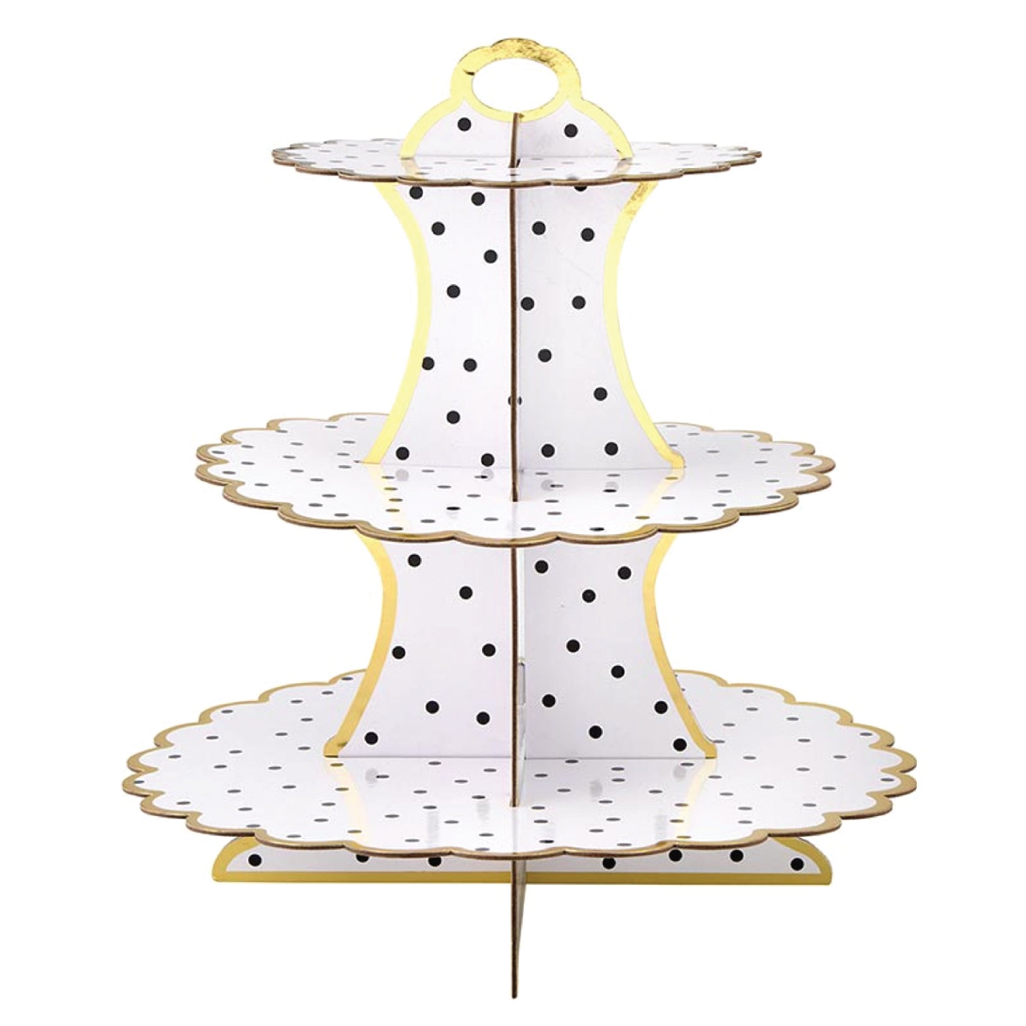 Black Polka Dot Cardboard Cupcake Stand 1ct | The Party Darling