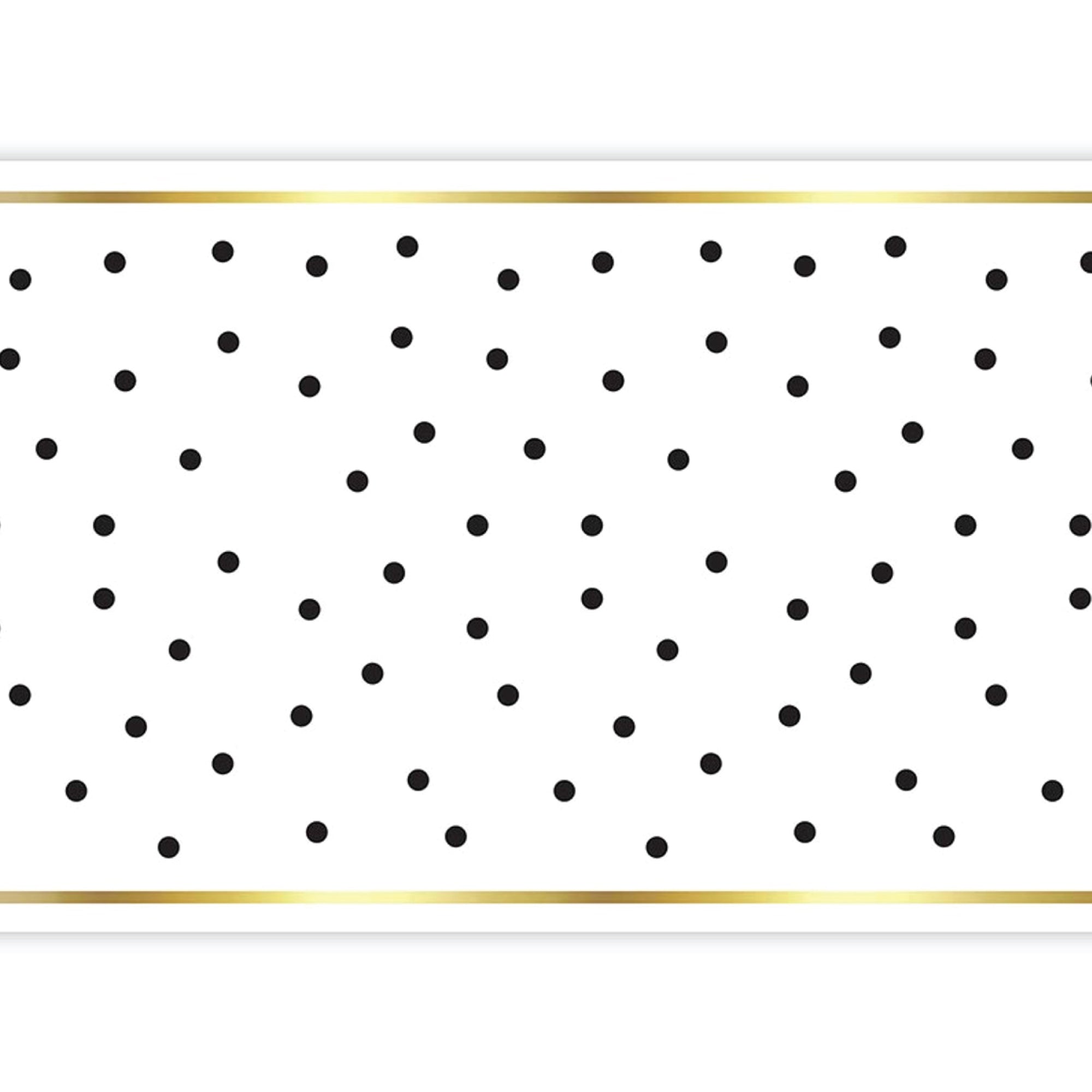 White & Black Polka Dot Paper Table Runner 25ft | The Party Darling