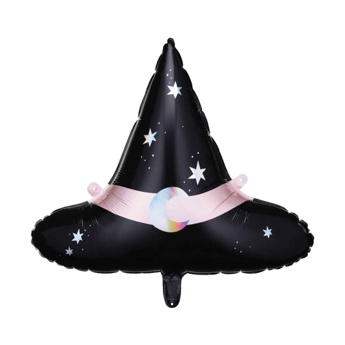 Starry Witch Hat Foil Balloon in black with silver stars