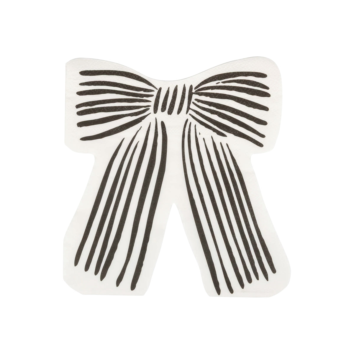 Black and Cream Bow Shaped Dinner Napkins with striped design