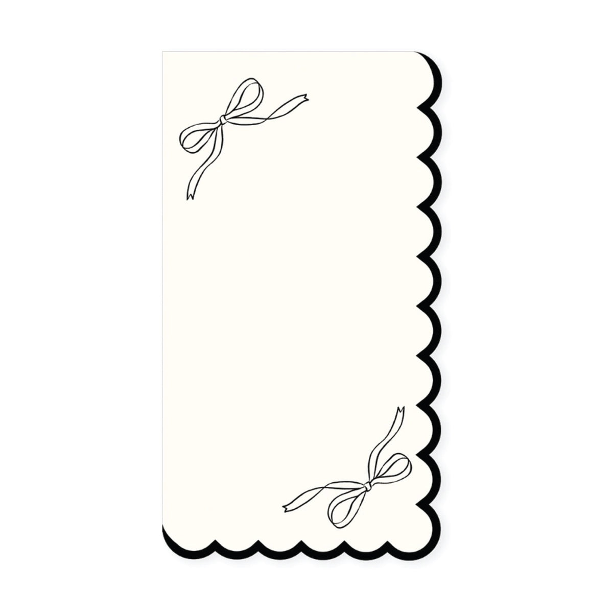Cream guest towel with black bow illustrations