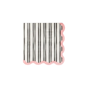 White & Black Striped Halloween Dessert Napkin 24ct | The Party Darling
