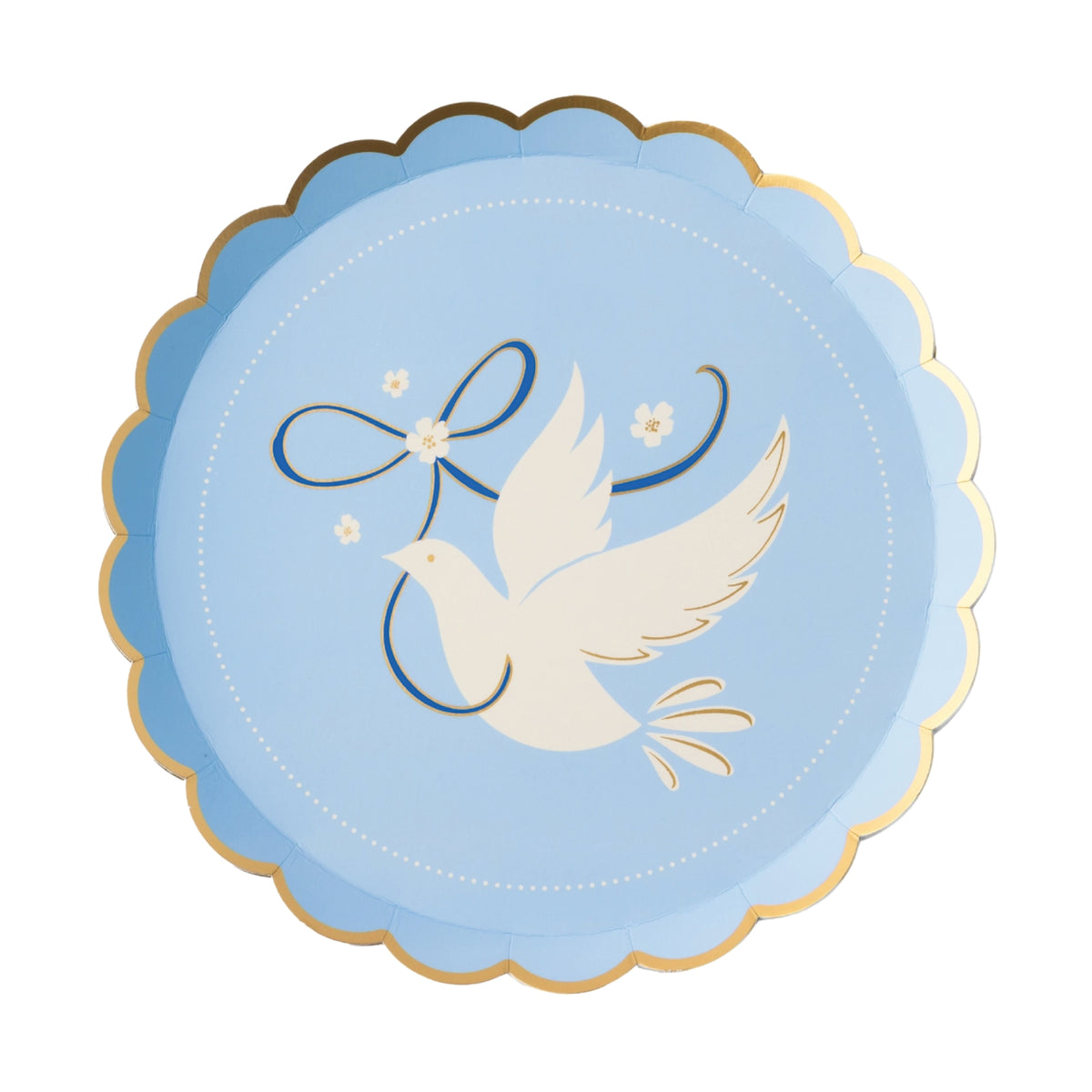 Dove Sky Blue Dessert Plates for baptisms and communions