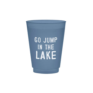 Blue Go Jump In The Lake Frosted Plastic Cups 8ct | The Party Darling