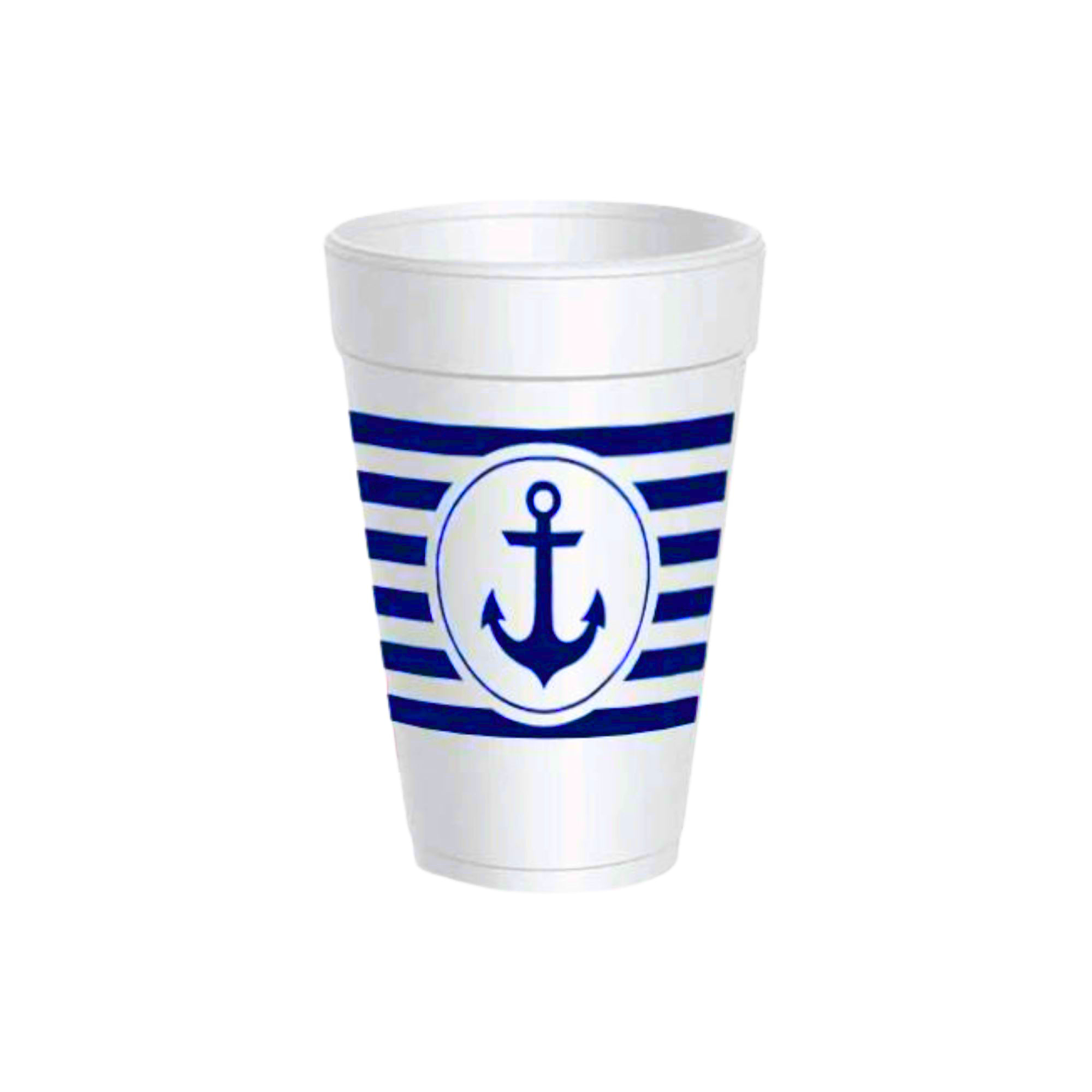 Blue Anchor Styrofoam Cups with Lids 10ct