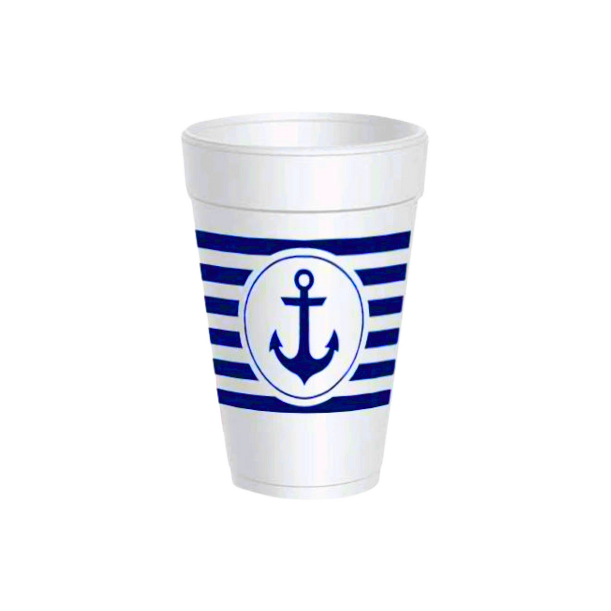 Blue Anchor Styrofoam Cups with Lids 10ct
