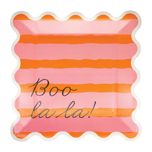 Pink & Orange Striped Boo La La Lunch Plates 8ct | The Party Darling
