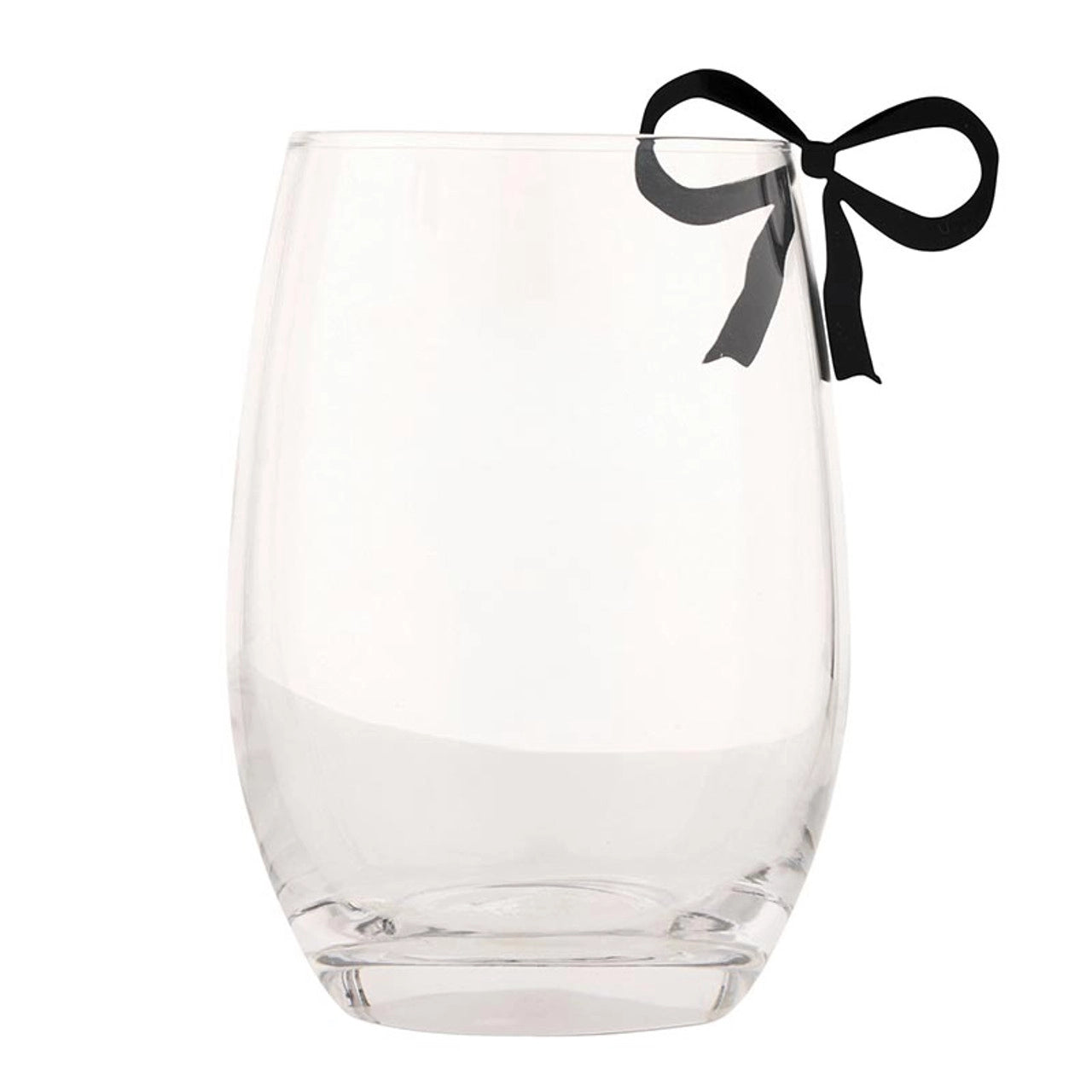 Bow-shaped drink tags for glass rims or stems