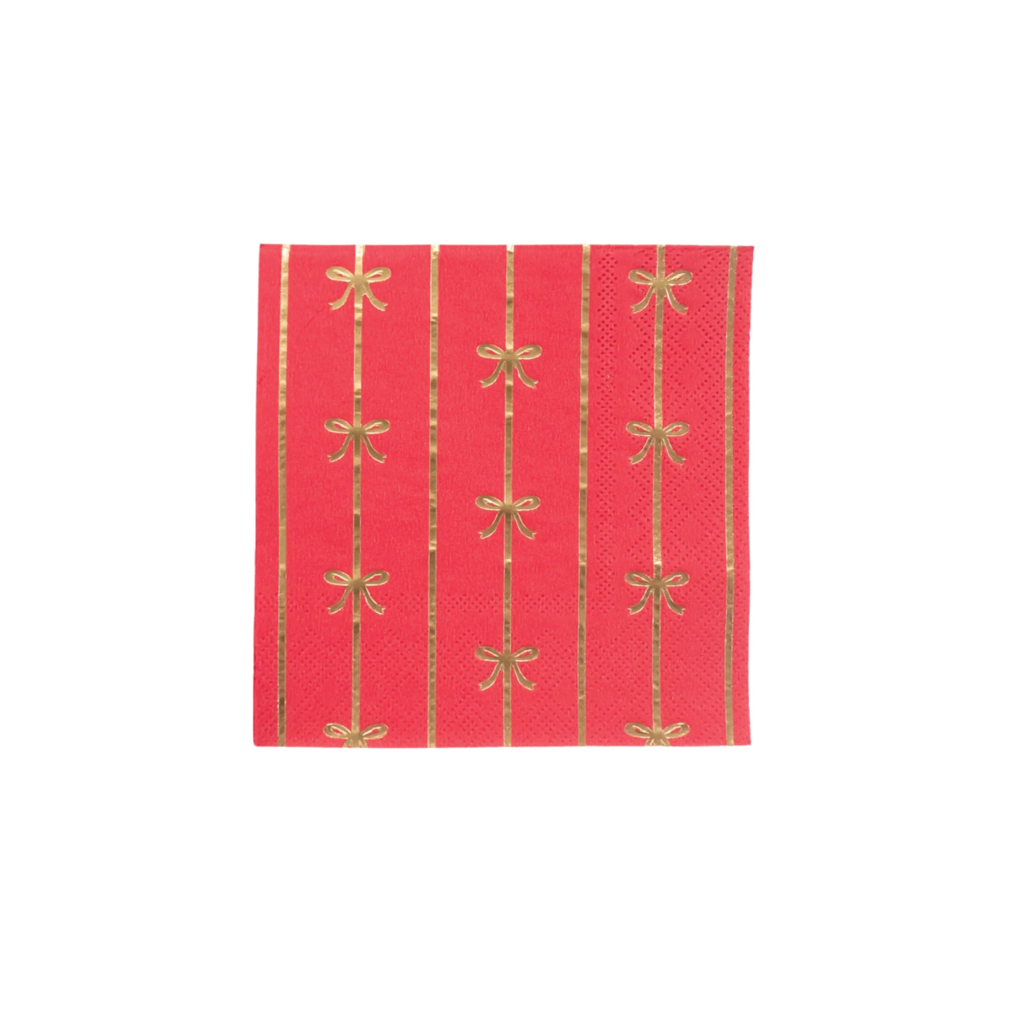 Red and Gold Bow Dessert Napkins 20ct | The Party Darling