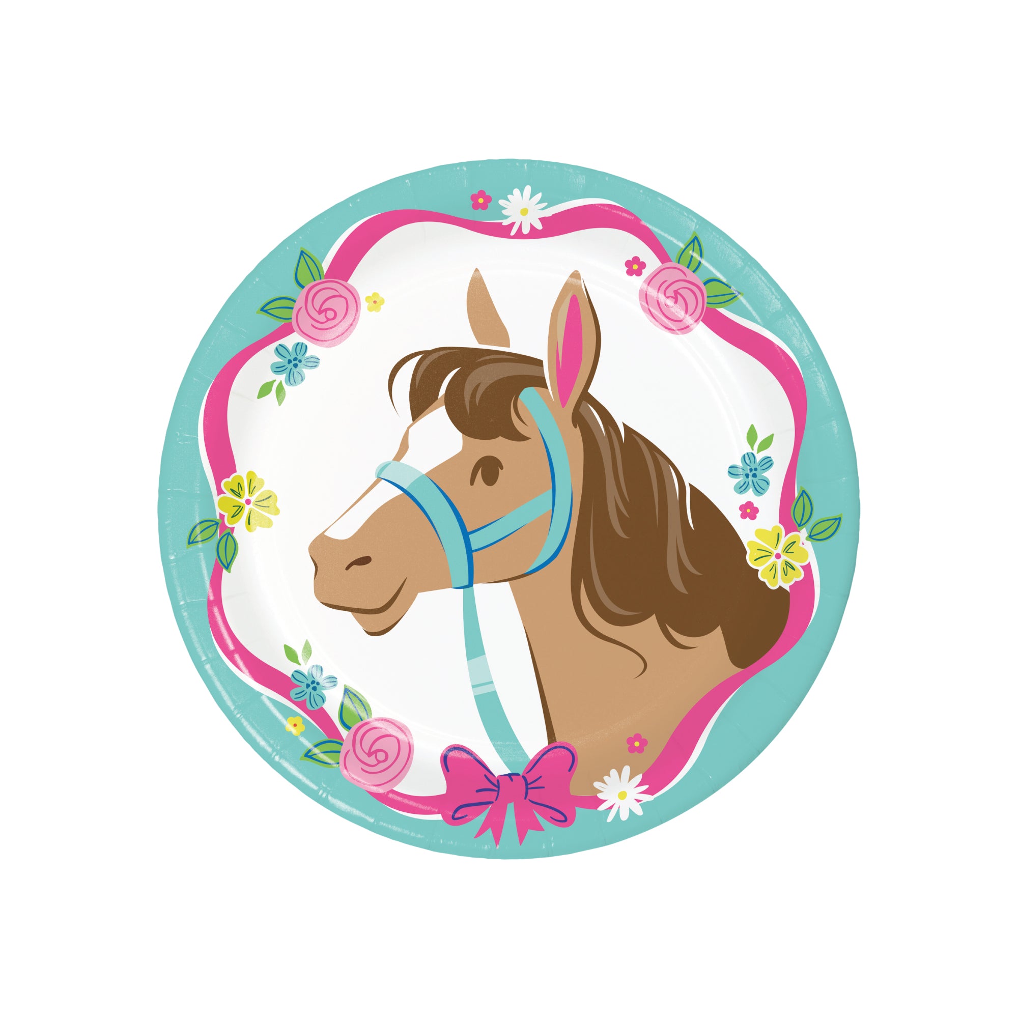 Dessert plate featuring a brown horse illustration