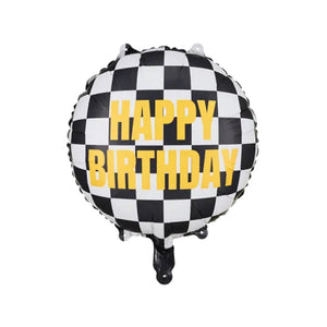 Checkered Flag Happy Birthday Foil Balloon 14in | The Party Darling