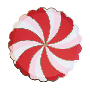 Christmas Peppermint Candy Scalloped Dessert Plates 8ct | The Party Darling