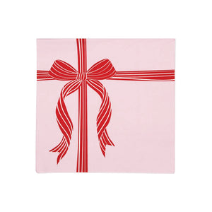 Red Bow & Pink Christmas Present Napkins 20ct | The Party Darling