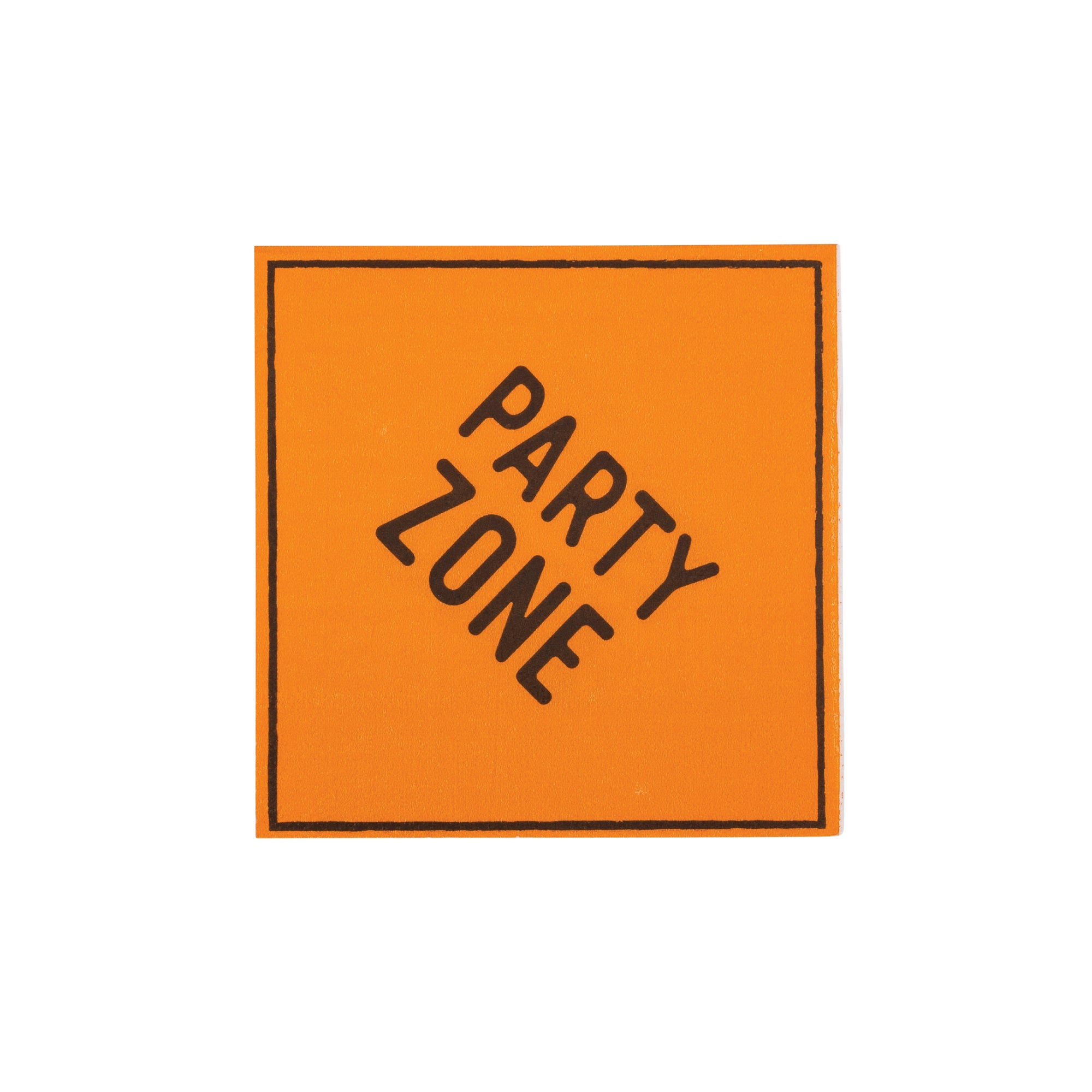 Orange construction sign paper dessert napkins with Party Zone text