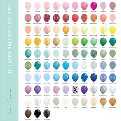 11" Latex Balloons Pack of 6 - Choose Your Color
