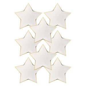 Cream Star Shaped Lunch Plates 8ct Scattered