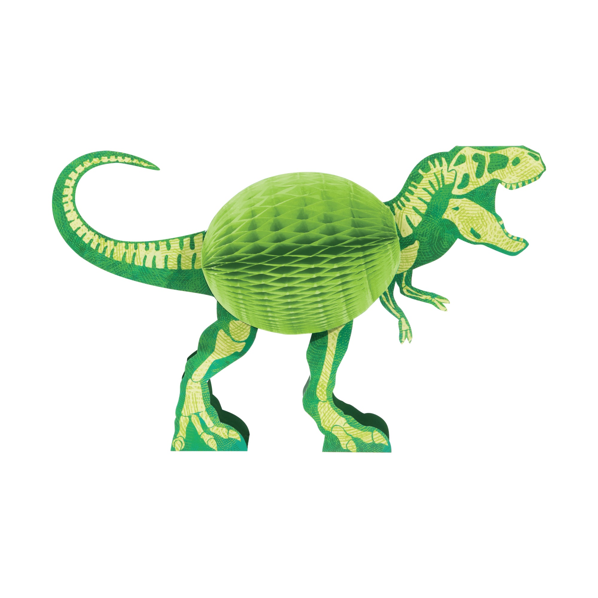 Paper dinosaur honeycomb party decor