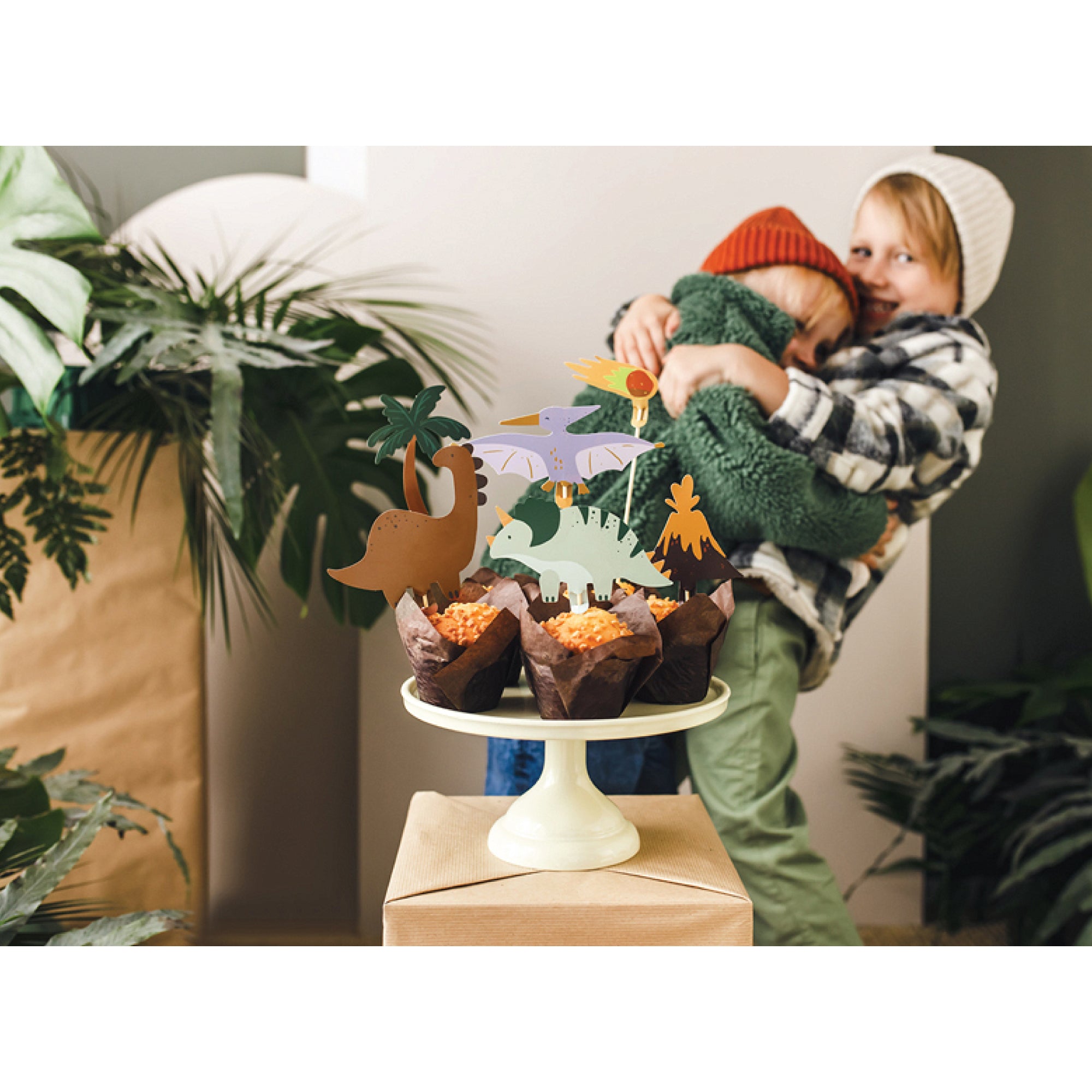 Dinosaur Cupcake Toppers 6ct In Use